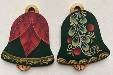 Poinsettia & Mistletoe Bell Ornaments E-packet